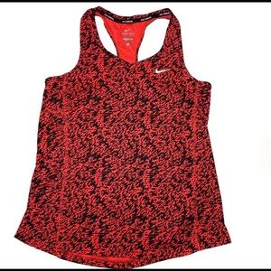 Nike Running Dri-Fit Red & Black Racerback Tank L